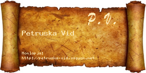 Petruska Vid névjegykártya